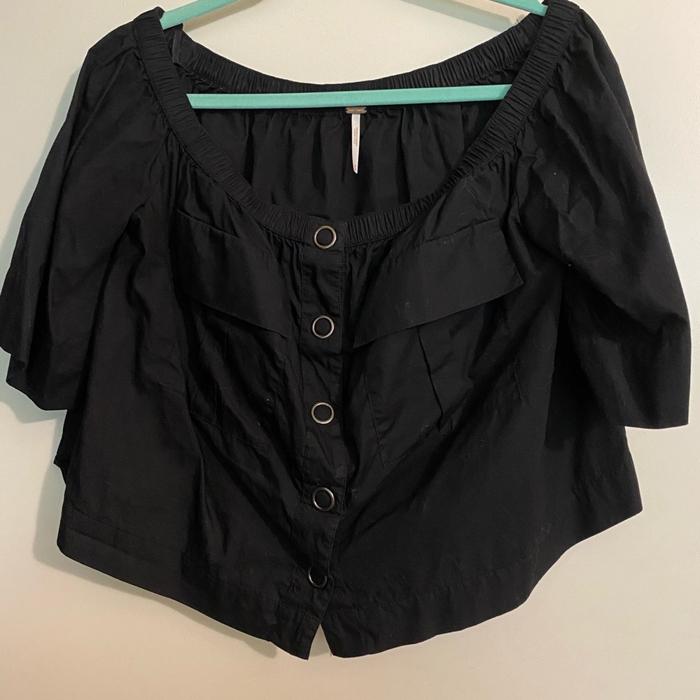 Black FREE PEOPLE off the shoulder blouse size M